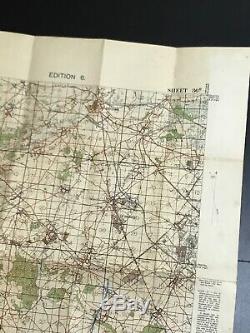 Rare WWI 1916 British France Ypres Ordinance Artillery Marker Trench Map Relic