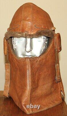 Rare Ww1 Royal Flying Corps. Cowl Flying Helmet Numbered & Wd Stamped