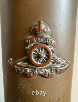 Rare Ww1 Trench Art British Royal Artillery 18 Pound Shell With Jesus Shrine