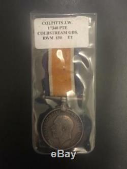 Rare Wwi Coldstream Guards Silver British War Medal