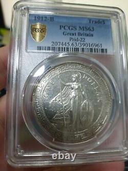 Rare date 1912 B Great Britain Trade $1 Dollar Coin PCGS MS 63 Hong Kong