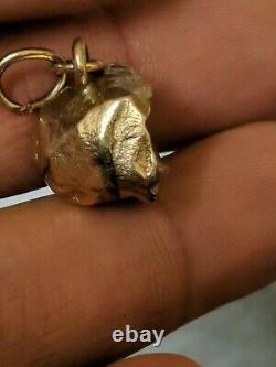 Rare large 9ct Solid Gold Nugget Pendant 10g aprox vintage