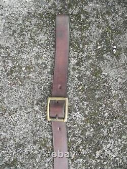 Rare ww1 era household cavalry leather standing martingale with GV brass badge