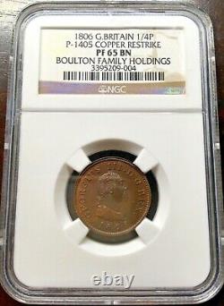 Rare1806 Great Britain 1/4 Penny Farthing Cooper Coin George III Ngc Pf65