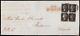 Sg2 1840 1d. Black Pl. 6 (aa Bb). Rare Block Of Four Used On Cover Sent From