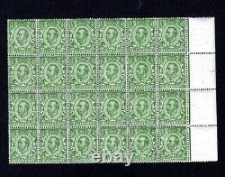 SG339 Rare BLOCK of 24 stamps GEORGE V DOWNEY 1/2d CROWN WMK UM SG£360 as single