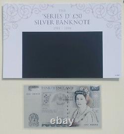 Series D' 50 Pounds 1981-1996 Silver Banknote Unc Rare Great Britain Uk