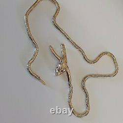 Serpent snake necklace 9ct gold smith & pepper