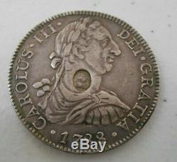 Spain Great Britain (1788) $1 Counterstamp on Charles IIII 1788 8 Reales RARE