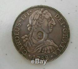 Spain Great Britain (1788) $1 Counterstamp on Charles IIII 1788 8 Reales RARE