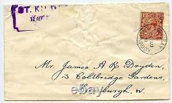 St Kilda RARE 1931 Mail Boat cover to Edinburgh with Steamer Co. Label