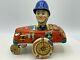 Super Rare Vintage Tin Great Britain Crazy Cop Police Toy Wind-up And Push