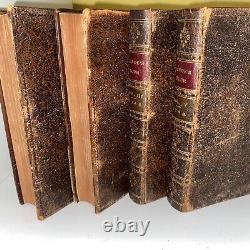 TOUR THRO' GREAT BRITAIN Defoe RARE 1748 Leather 4 VOL SET 4th Ed ANTIQUE Books