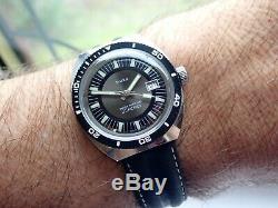 Timex 1971 25 Metres Divers Date MADE IN GREAT BRITAIN Rare Dial New Strap G/Con