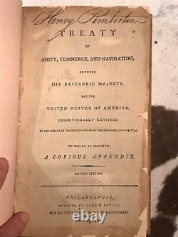 Treaty Between Great Britain United States John Jay 1795 Rare Fine Binding VG