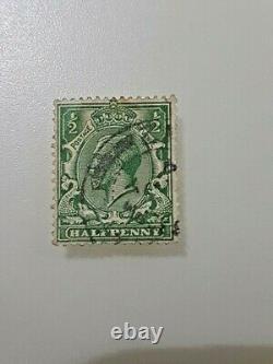 UK 1/2 penny George v used green stamp Rare