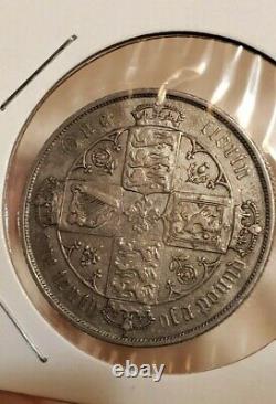 Uk 1880 Great Britain Florin Victoria Silver Nice Grade Rare