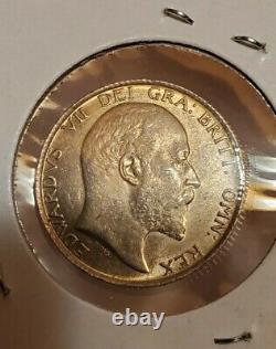 Uk 1902 Great Britain Silver Shilling Edward VII -bu Rare Wow