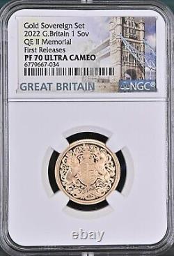 Uk Great Britain, Gold 1 Sovereign Qe II 2022 Ngc Pf 70 Uc Top Pop, Rare5