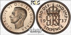 Uk Great Britain, Proof 6 Pence King George VI 1937 Pcgs Pr 66 Cam, Rare