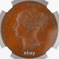 Ultra Rare 1858 Great Britain Penny Ngc Ms62+ Bn First Discovered Double Die