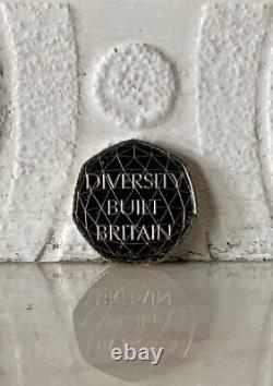 VERY RARE DIVERSITY BUILT BRITAIN UK 50p Coin, ER II (Free P&P Exc. Intl.)