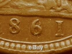 Very Rare 1861, 6 over 8, Victoria Penny from Great Britain, only 8 known, F30