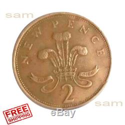 Very Rare 1971 Great Britain New Pence 2 Pence High Quality Color Toned Coin