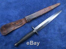 Very Rare India Contract British Fairbairn Sykes Knife Commando Dagger & Sheath