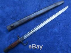 Very Rare Original British M1907 Matching Numbers Quillon Bayonet And Scabbard