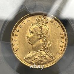 Very Rare Small JEB 1887 Great Britain Half Sovereign PCGS MS 62