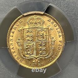 Very Rare Small JEB 1887 Great Britain Half Sovereign PCGS MS 62