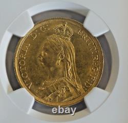 Very Rare UK 1887 Great Britain 2 Sovereign ENGLAND QUEEN VICTORIA NGC MS 62