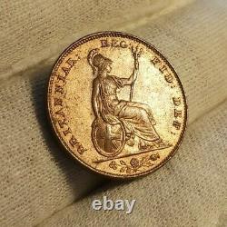 Victoria, Rare 1843/2 Farthing In Uncirculated Condition, full Luster. J18