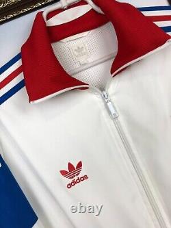 Vintage Adidas Originals Great Britain Jacket Mens Track Top White Rare Size L