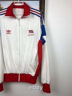 Vintage Adidas Originals Great Britain Jacket Mens Track Top White Rare Size L