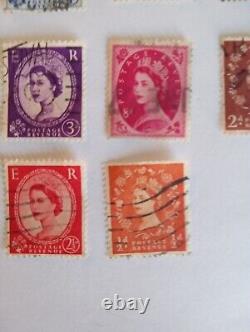Vintage Great Britain Queen Elizabeth II Stamps Lot Of 11 Rare Collection