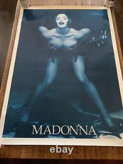 Vintage Madonna Poster Blue 80s 90s RARE Printed In Great Britain Sexy Pose
