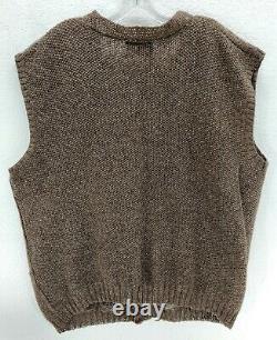 Vintage Ralph Lauren RL GREAT BRITAIN Hand Knit Wool Vest Sweater RARE Bear XL