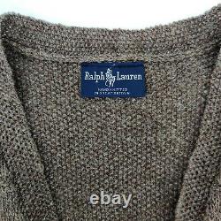 Vintage Ralph Lauren RL GREAT BRITAIN Hand Knit Wool Vest Sweater RARE Bear XL