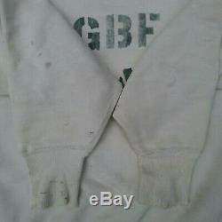 Vintage ww2 sweatshirt v vee 40s 50s Great Britain Forces stencil 46 GBF rare