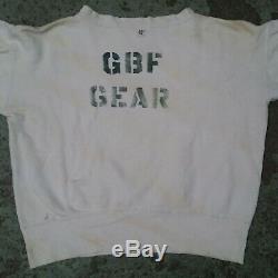 Vintage ww2 sweatshirt v vee 40s 50s Great Britain Forces stencil 46 GBF rare
