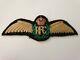 Ww1 Rfc Pilot Wing Canadian Made, Piped Crown With Rare Green Wreath