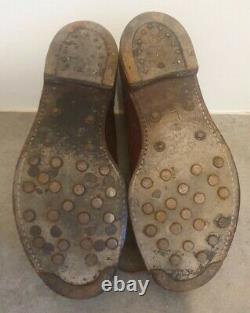 WW2 1945 dated British Army officers brown ammo boots UK 8 original soles RARE