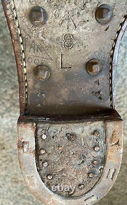 WW2 1945 dated British Army officers brown ammo boots UK 8 original soles RARE