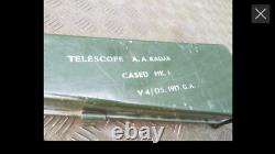 WW2 Rare MOD B. E. Ltd Mk1 Anti-Aircraft Telescope inc Eyepiece & Metal Carry Case
