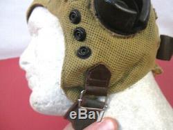 WWII British Royal Air Force RAF Fighter Pilot E-Type Cloth Flying Helmet RARE 1