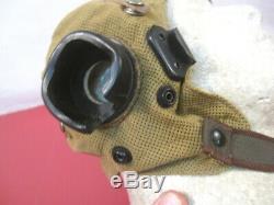 WWII British Royal Air Force RAF Fighter Pilot E-Type Cloth Flying Helmet RARE 2