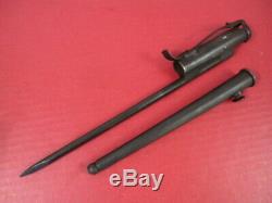 WWII British Sten Spike Bayonet & Scabbard Marked B&JS LTD Original RARE