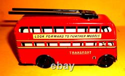 Wells Brimtoy Tinplate Trolley Bus Clockwork Made In Great Britain Rare